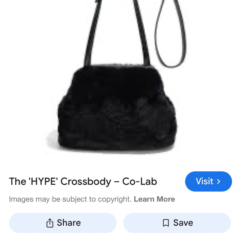 Black Crossbody furry black Bag